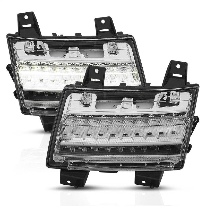 ANZO 18-19 Jeep Wrangler JL LED Chrome Clear w/ Sequential Signal Lights Corner ANZO
