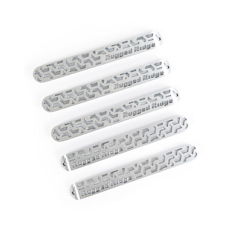 Rugged Ridge Elite Dr Hndle Insert Brushed Tread 4D 07-18 Jeep Wrangler JK Doors Rugged Ridge