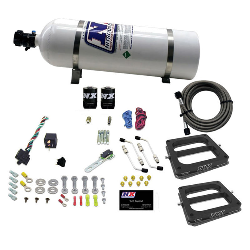 Nitrous Express Dual Dom/Gas Nitrous Kit (100-500HP) w/15lb Bottle Nitrous Systems Nitrous Express