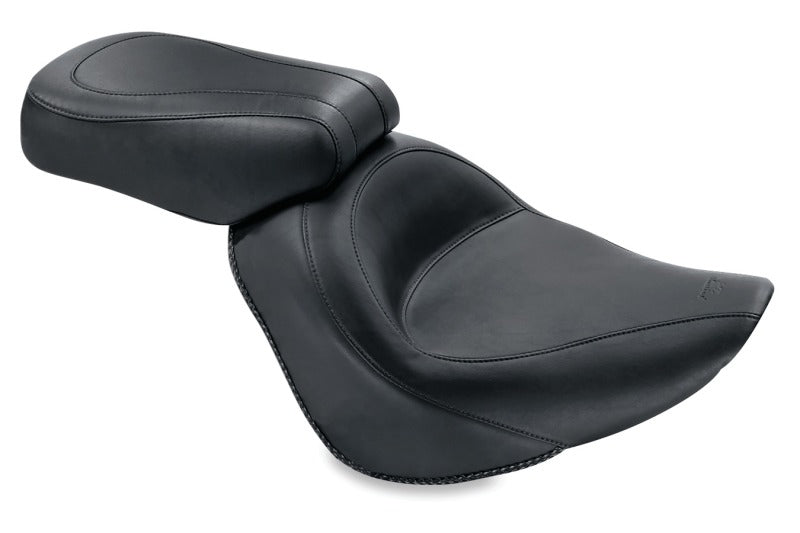 Mustang 06-17 Harley Softail Wide Tire (200mm) Standard Touring Passenger Seat - Black Passenger Motorcycle Seats Mustang Motorcycle
