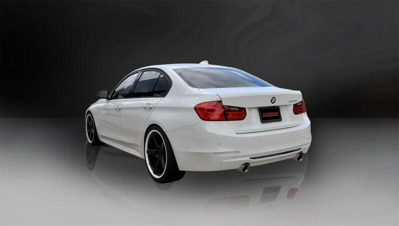 Corsa 2012-17 BMW 335i Sedan RWD F30 3in Polished Touring Dual Rear Single 3.5in Tip Cat-BackExhaust Catback CORSA Performance