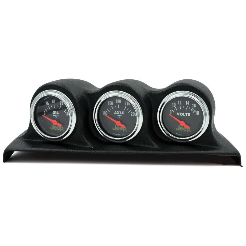Autometer 07-10 Jeep Wrangler JK Oil PSI/Axle Temp/Volt 3 Piece Gauge Kit Gauges AutoMeter