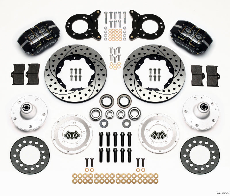 Wilwood Dynapro Dust-Boot Front Kit 11.00in Drilled 1965-1969 Mustang Disc & Drum Spindle Big Brake Kits Wilwood