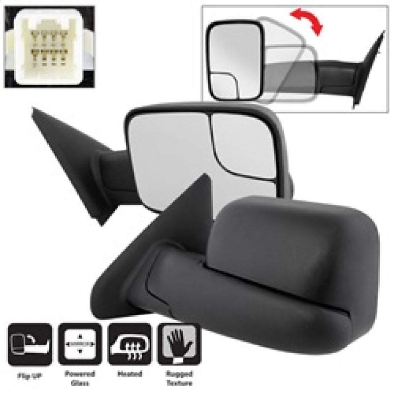 xTune 02-09 Dodge Ram 1500/2500/3500 Extendable - Power Heated Mirrors MIR-DRAM02-PW-SET Side Mirrors SPYDER