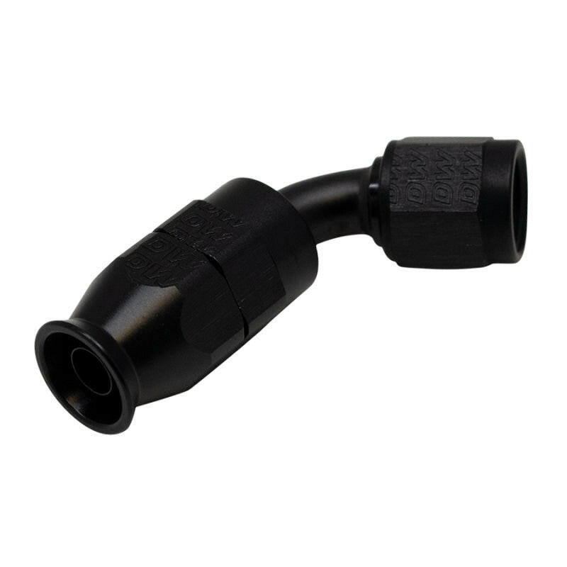 DeatschWerks 6 AN Female Flare Swivel 60-Degree Hose End PTFE - Anodized Matte Black Fittings DeatschWerks