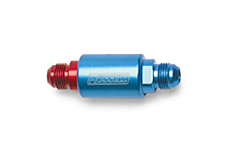 Russell Performance Red/Blue Anodized (3-1/4in Length 1-1/4in dia. -8 male inlet/outlet) Fuel Filters Russell