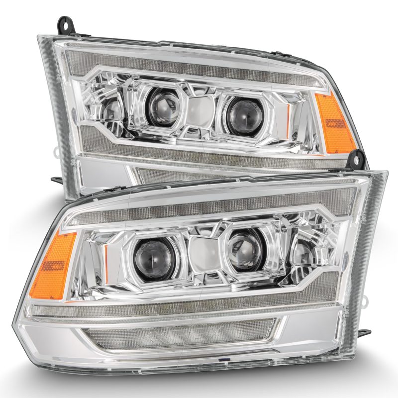 AlphaRex 09-18 Dodge Ram 2500 LUXX LED Proj Headlights Plank Style Chrm w/Activ Light/Seq Signal/DRL Headlights AlphaRex