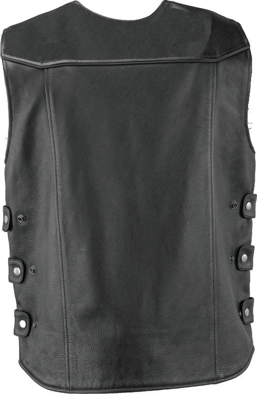 Kuryakyn Leather By River Road Plains Leather Vest Black - Small Vests Kuryakyn