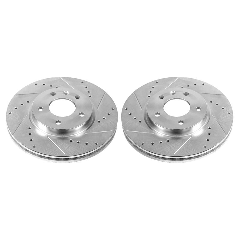 Power Stop 21-22 Chevrolet Trailblazer Rear Drilled & Slotted Rotor (Pair) Brake Rotors - Slot & Drilled PowerStop
