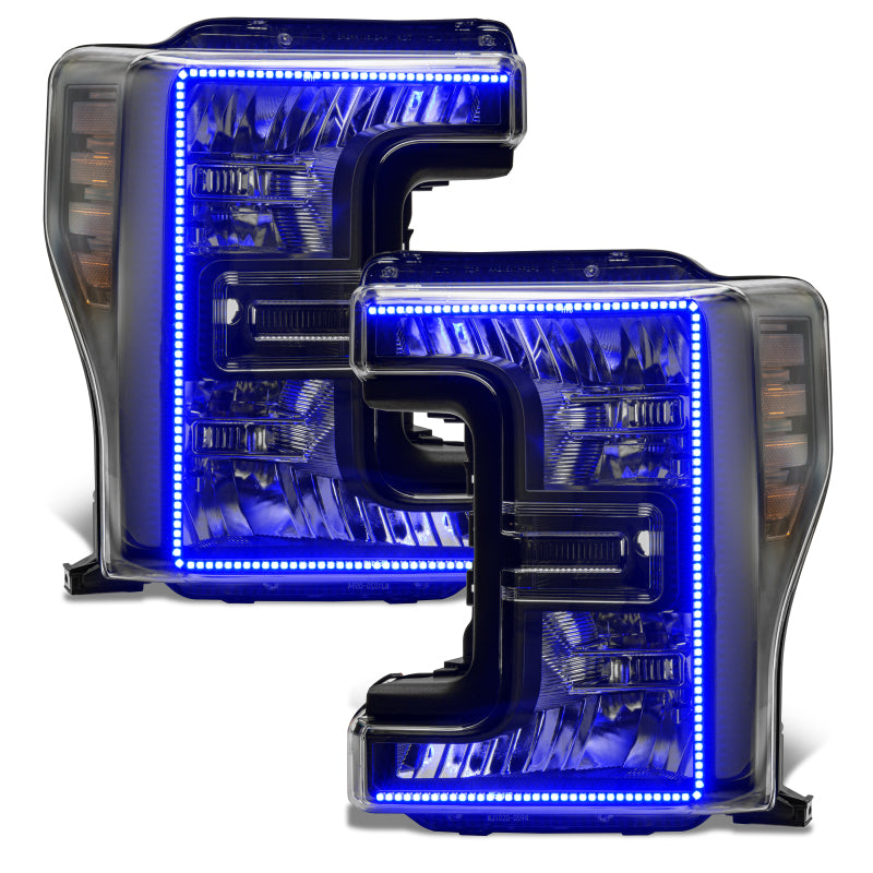 Oracle 17-19 Ford F-250 SD Dynamic Pre-Assembled Headlights - Halogen - Black Edition - Headlights ORACLE Lighting