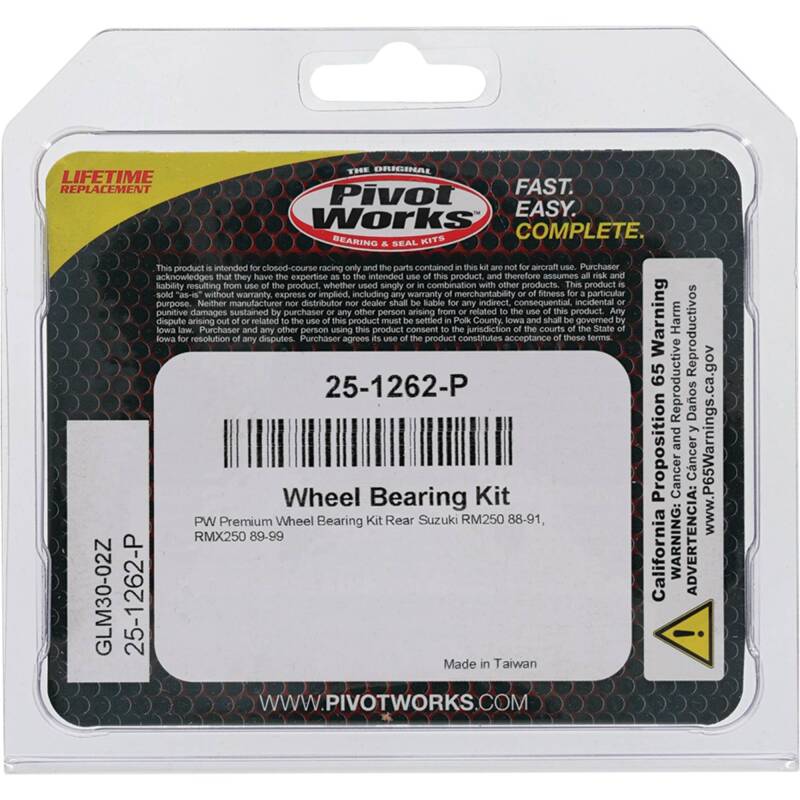 Pivot Works Suzuki Wheel Bearing Kit Premium Bearings Control Arms Pivot Works