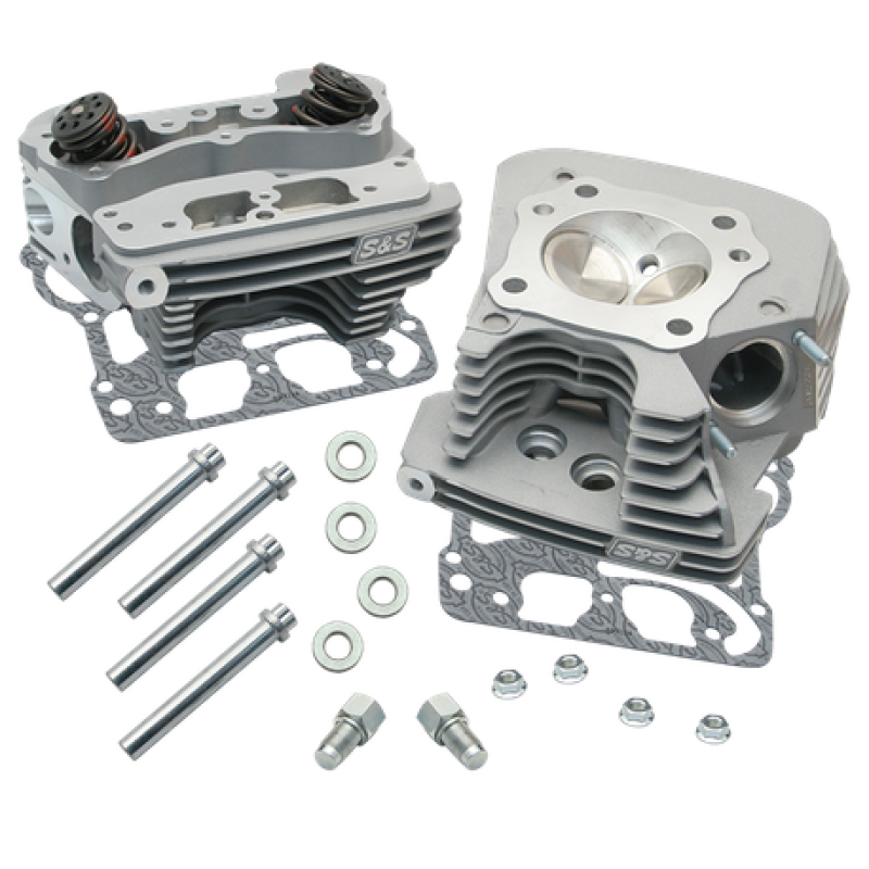 S&S Cycle 99-05 BT Super Stock 89cc Cylinder Head Kit - Silver Heads S&S Cycle