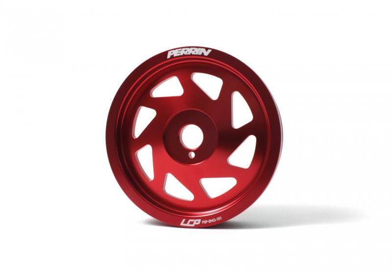 PERRIN 15-18 Subaru WRX / 13-20 BRZ / 14-18 FXT / 13-16 Crosstrek Lightened Crank Pulley - Red Pulleys - Crank, Underdrive Perrin Performance