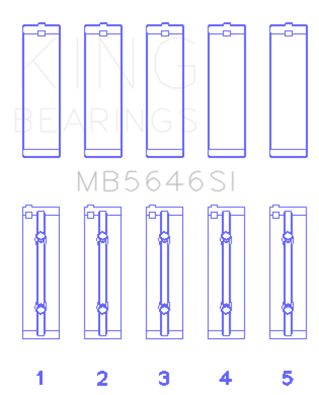 King Engine Bearings Toyota 1AZFE / 2 AZFE (Size +0.25mm) Crankshaft Main Bearing Set Bearings King Engine Bearings