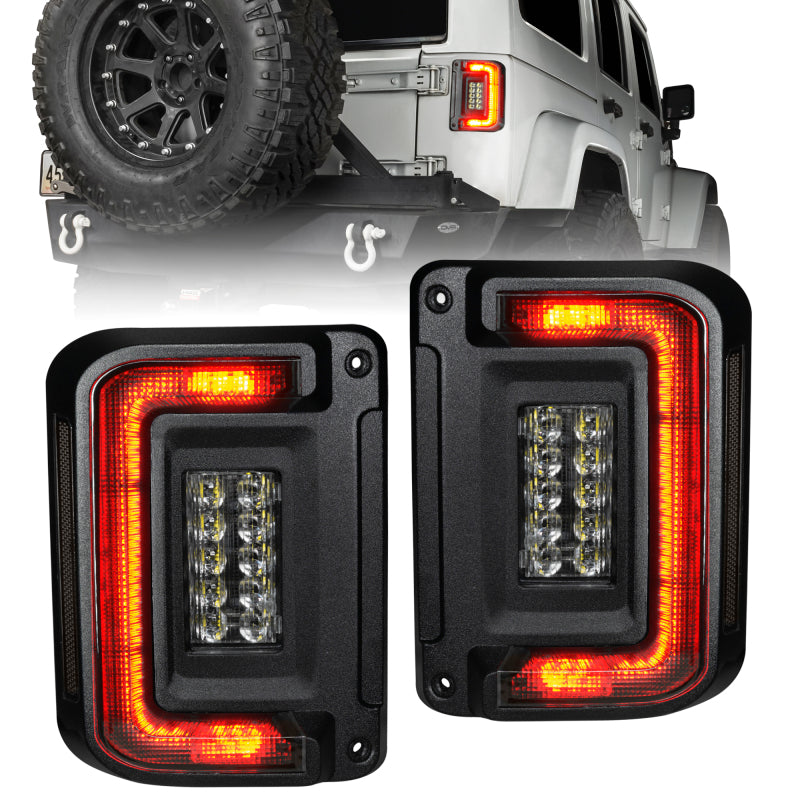 Oracle 07-17 Jeep Wrangler JK Flush Mount LED Tail Lights - Tinted Tail Lights ORACLE Lighting