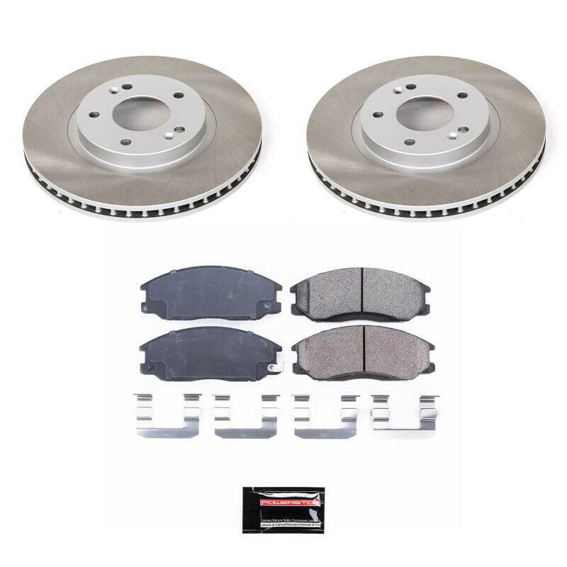 Power Stop 01-06 Hyundai Santa Fe Front Semi-Coated Rotor Kit Brake Kits - Performance Blank PowerStop