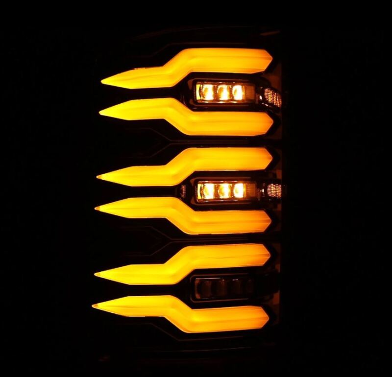 AlphaRex 07-13 GMC Sierra 1500/2500HD/3500HD Luxx Series LED Tail Lights - Alpha Black Tail Lights AlphaRex