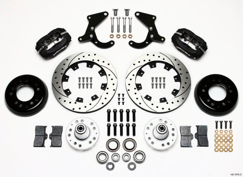 Wilwood Forged Dynalite Front Kit 12.19in Drilled 55-57 Chevy Big Brake Kits Wilwood