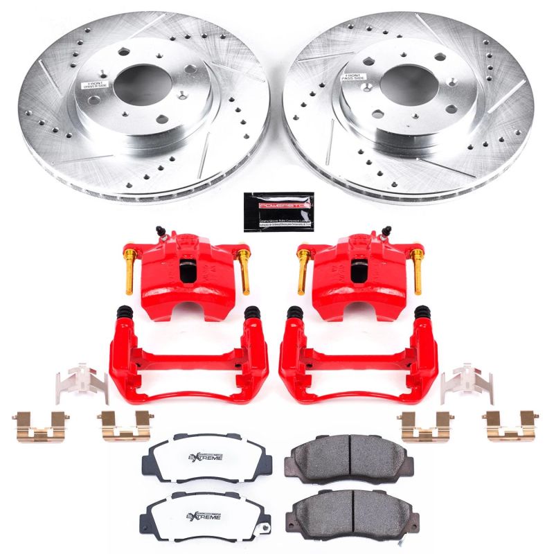 Power Stop 93-96 Honda Prelude Front Z26 Street Warrior Brake Kit w/Calipers Brake Kits - Performance D&S PowerStop